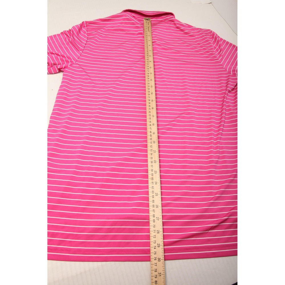 RLX Ralph Lauren Polo Shirt Mens Medium Pink Stripe Golf Mountain Ridge CC - Picture 10 of 12